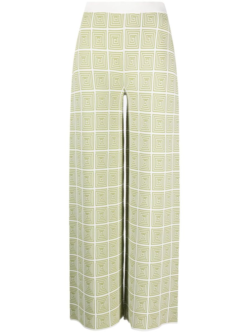 White Avalanche Wide-leg Knitted Trousers