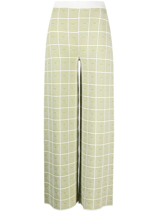 White Avalanche Wide-leg Knitted Trousers