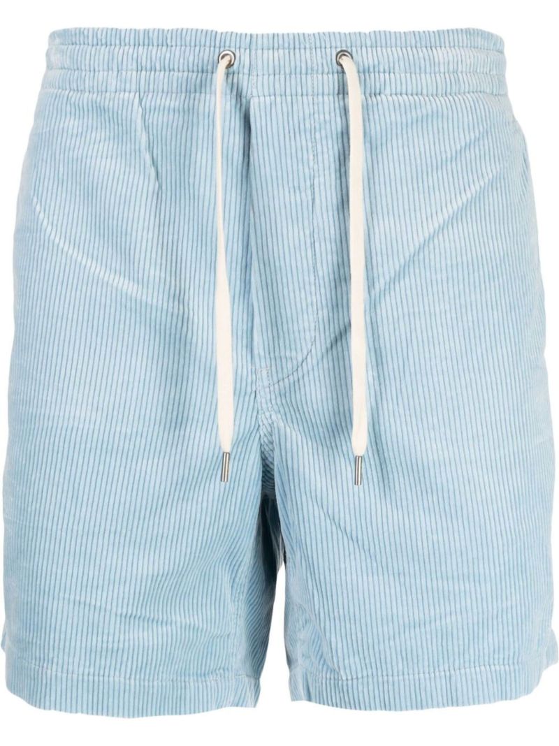 Blue Corduroy Drawstring Deck Shorts