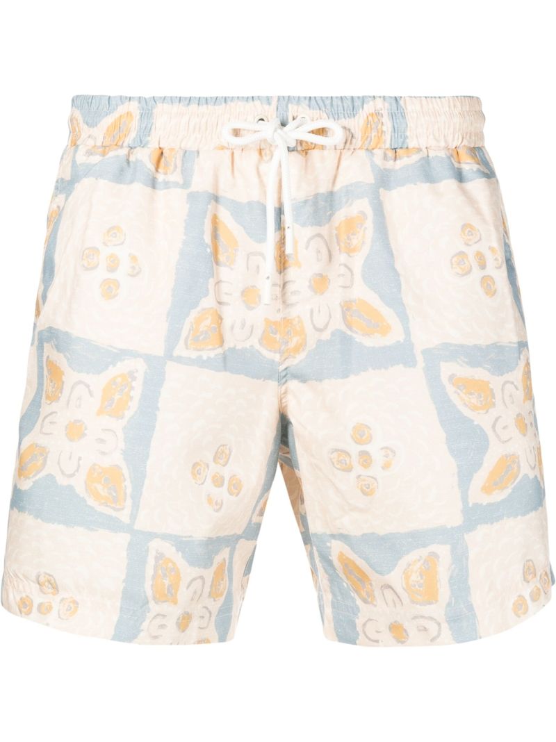 Neutral Sundial Printed Swim Shorts
