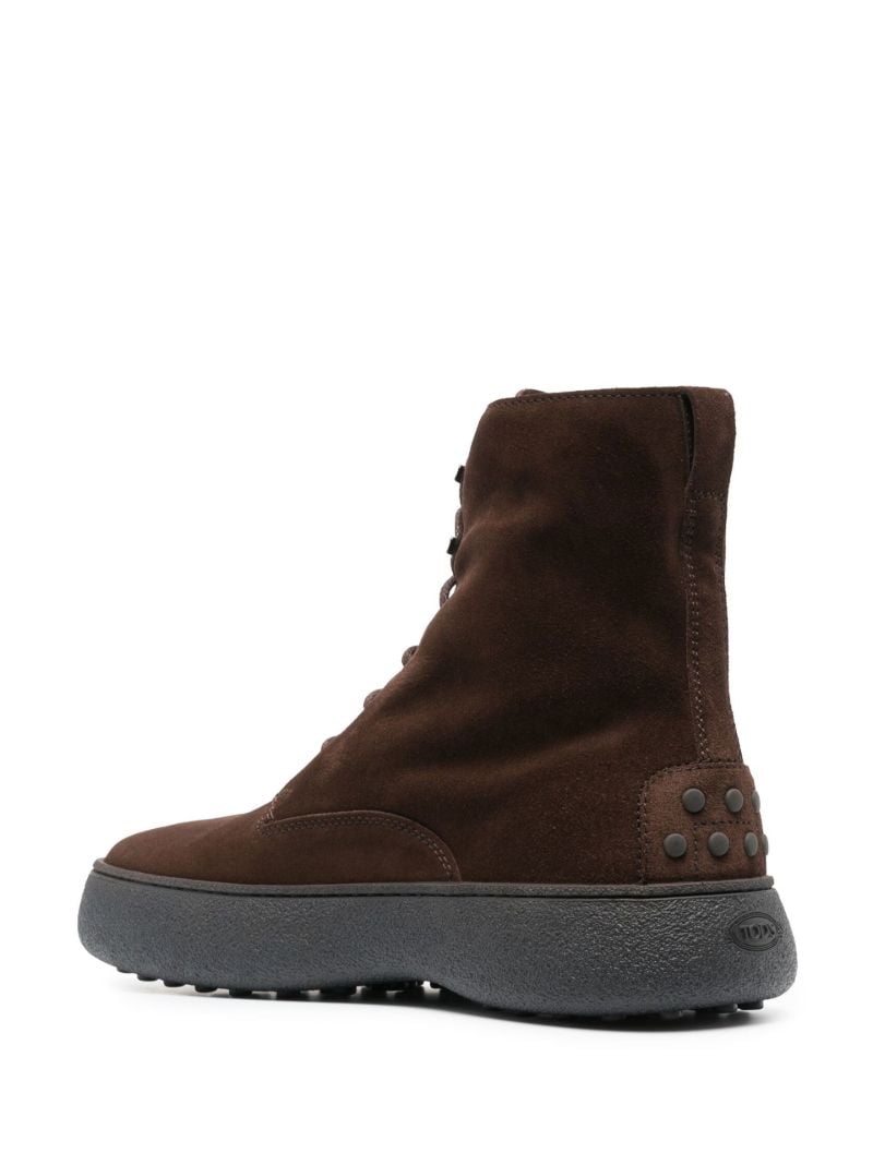 Brown W.g. Lace-up Suede Ankle Boots