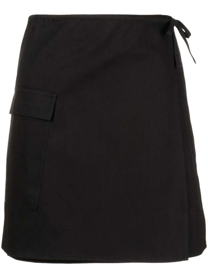 Black Alba High-waisted Cotton Mini Skirt
