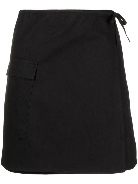 Black Alba High-waisted Cotton Mini Skirt