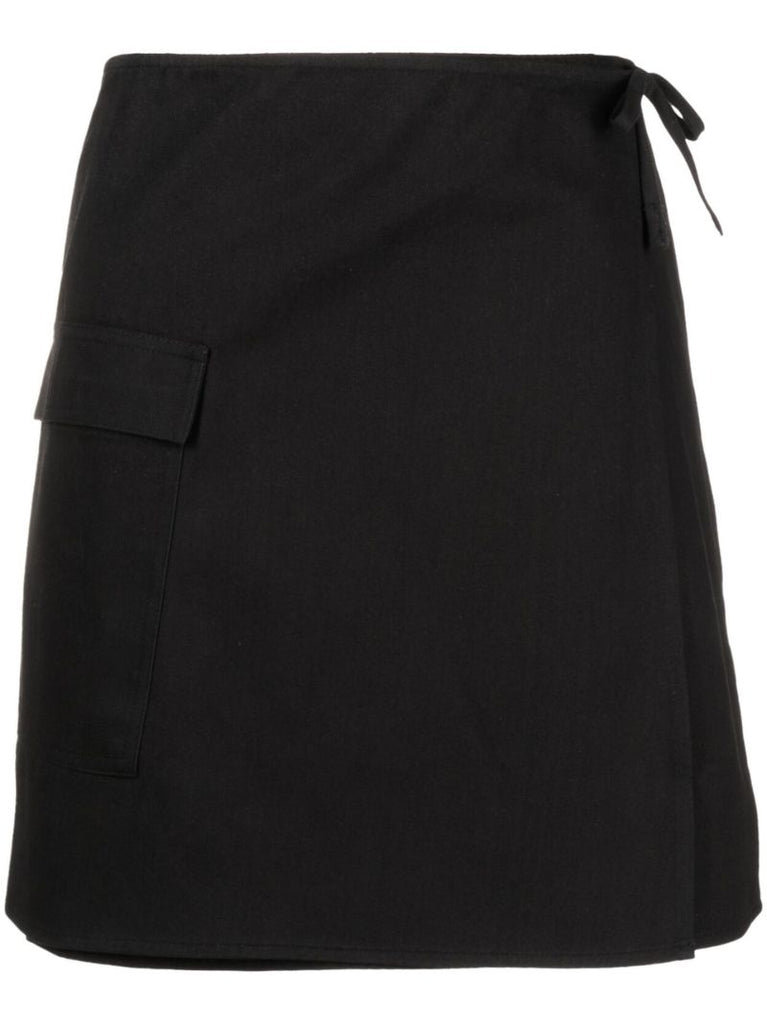 Black Alba High-waisted Cotton Mini Skirt