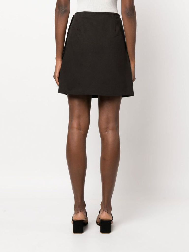 Black Alba High-waisted Cotton Mini Skirt