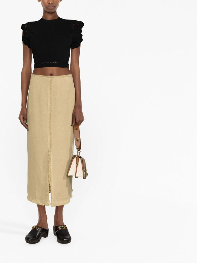Black Shila Knitted Cropped Top