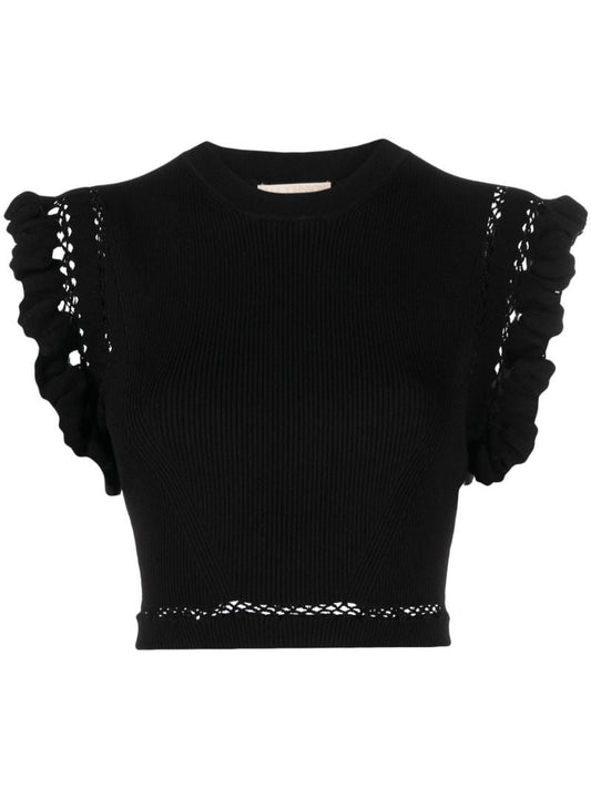 Black Shila Knitted Cropped Top