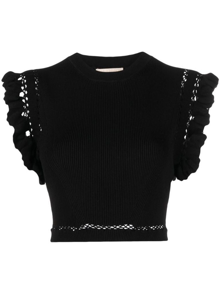 Black Shila Knitted Cropped Top