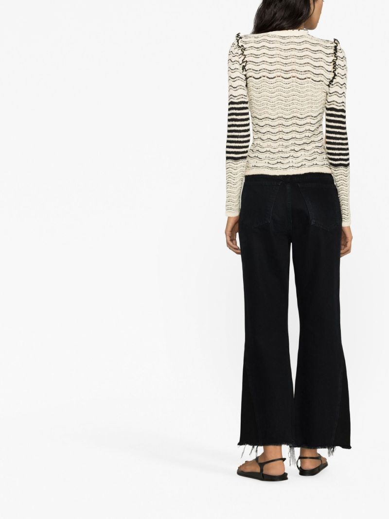 Neutral Textured Wave Knit Top
