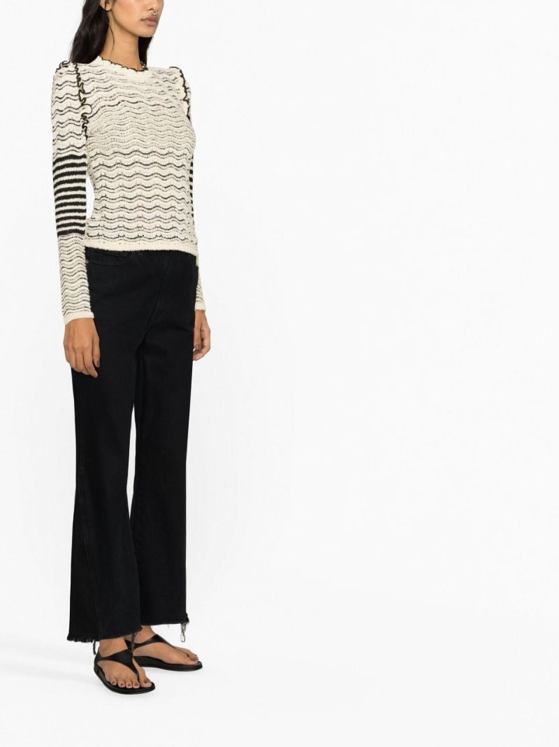 Neutral Textured Wave Knit Top