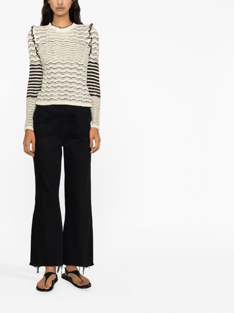 Neutral Textured Wave Knit Top