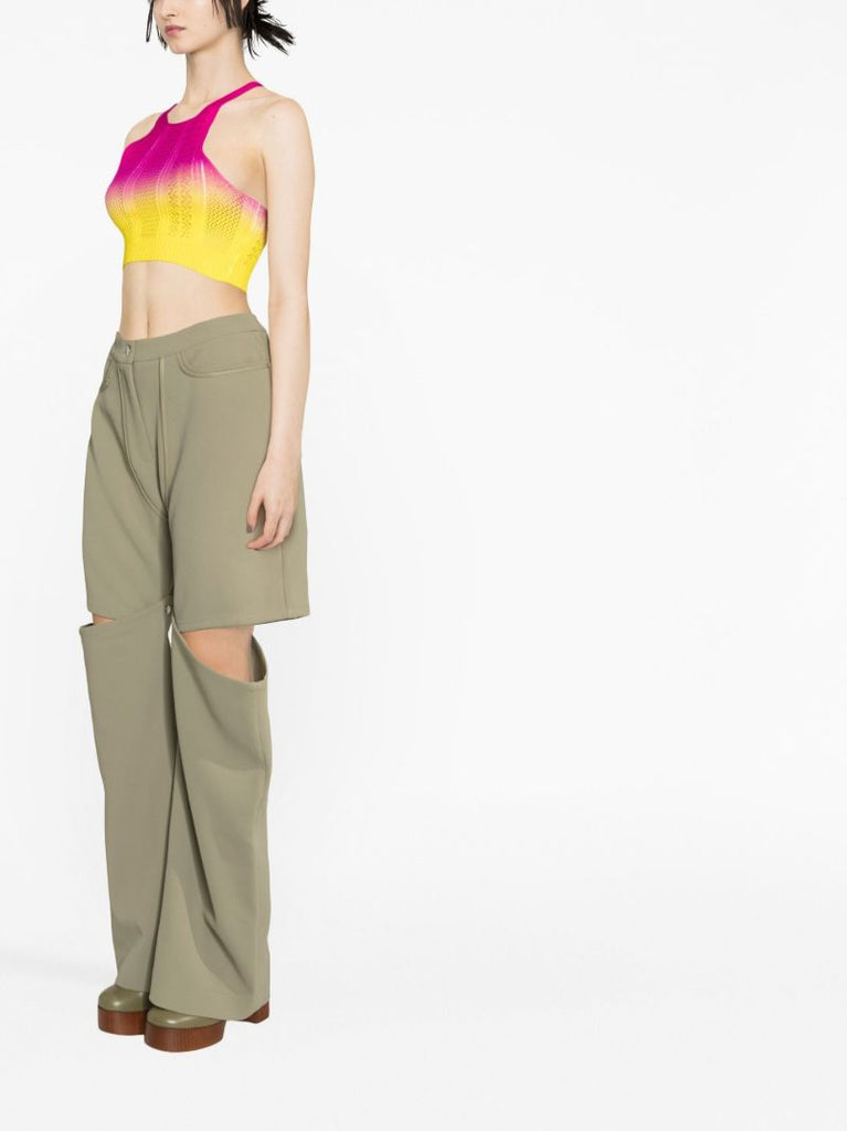 Yellow OmbrÃ_x0083_Â© Knitted Crop Top