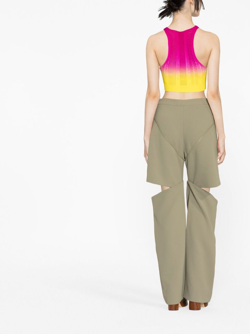 Yellow OmbrÃ_x0083_Â© Knitted Crop Top