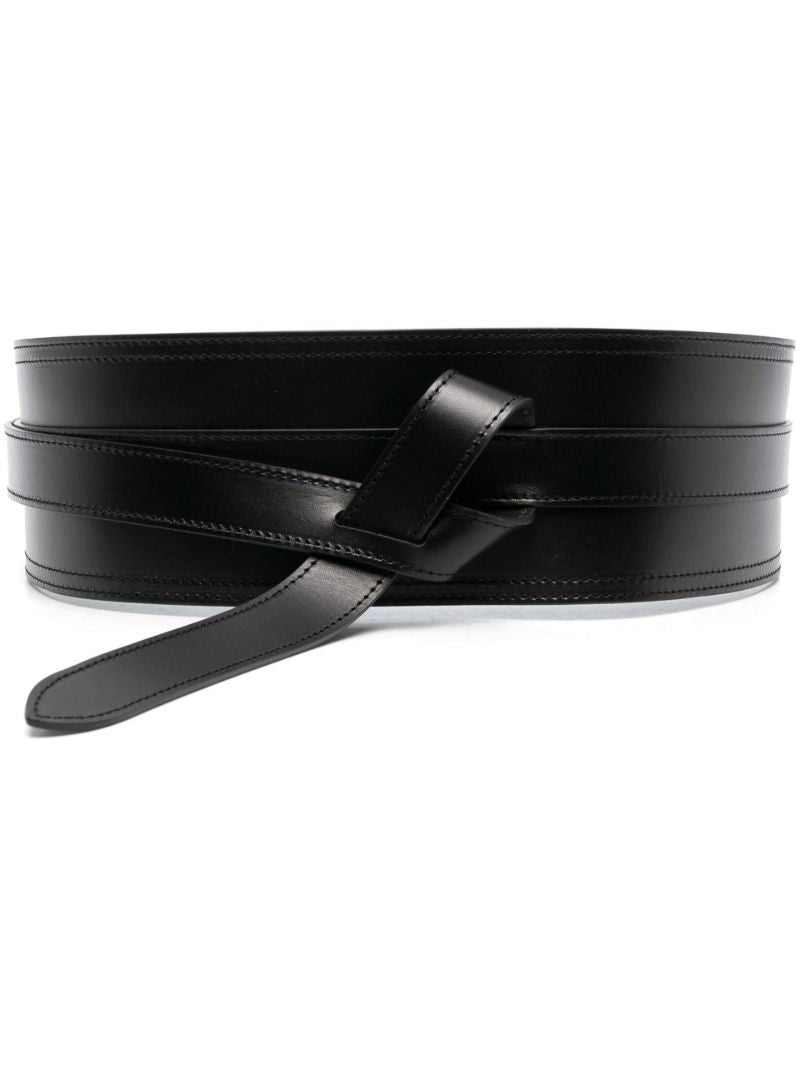 Black Moshy Wrap Leather Belt