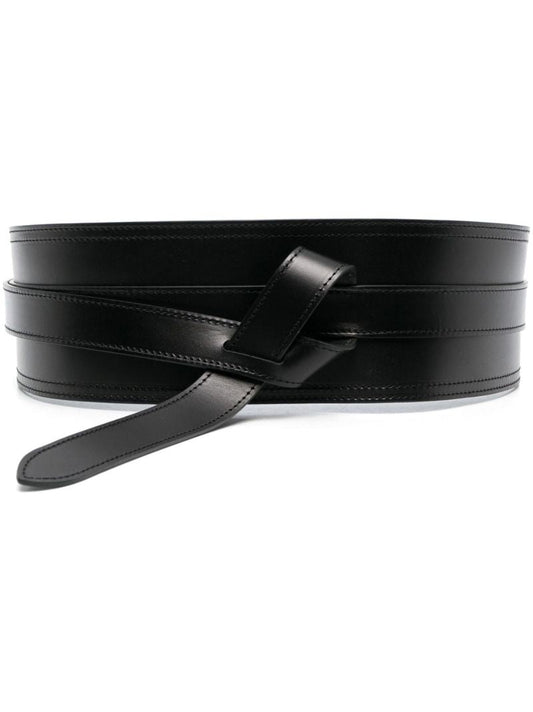Black Moshy Wrap Leather Belt