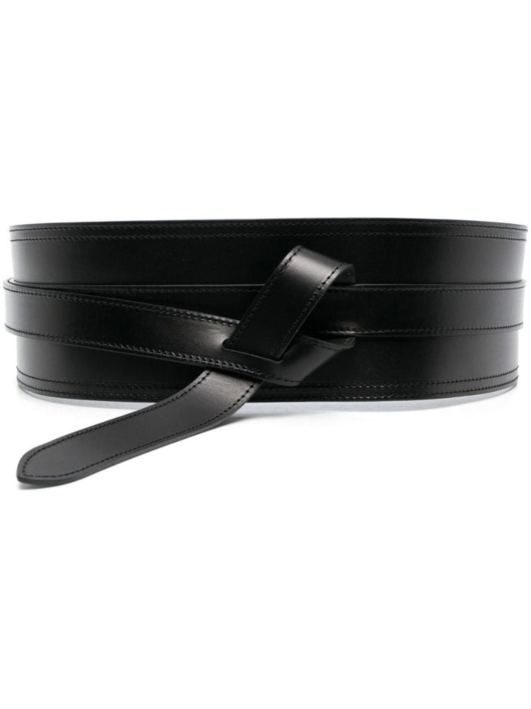 Black Moshy Wrap Leather Belt
