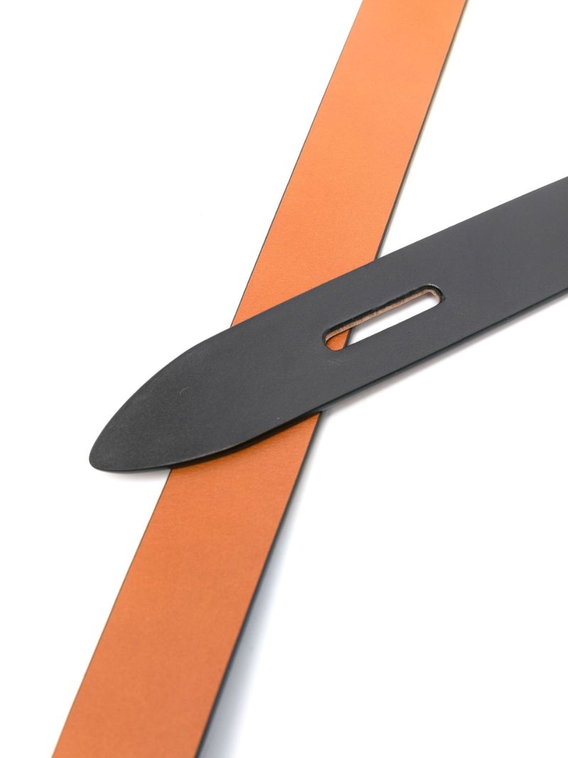 Black Lecce Knotted Reversible Leather Belt