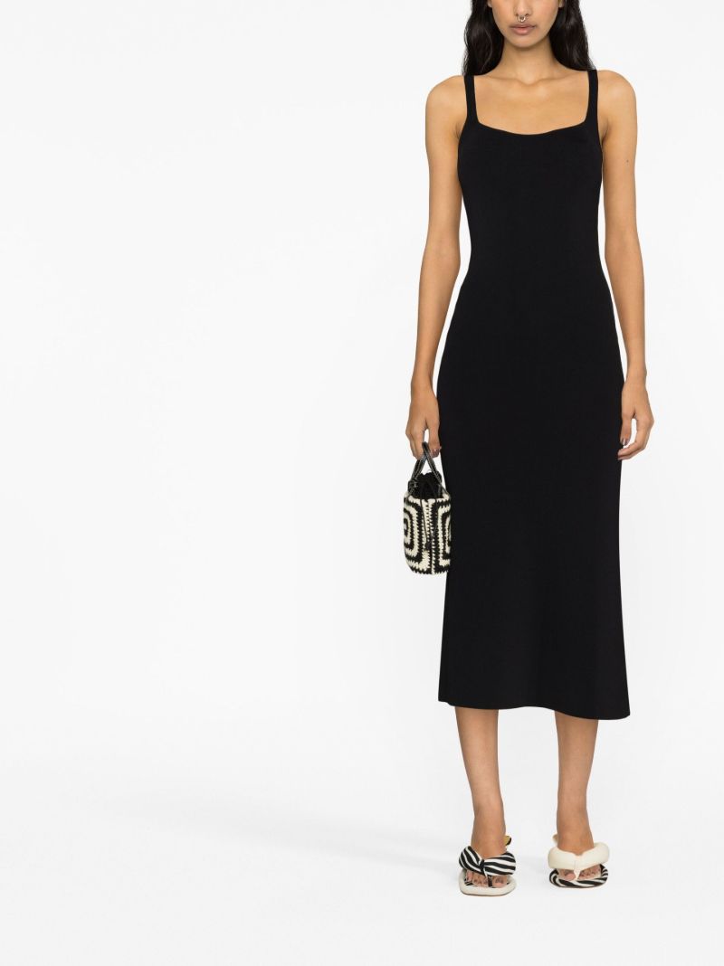 Black Paityn Ribbed Midi Dress