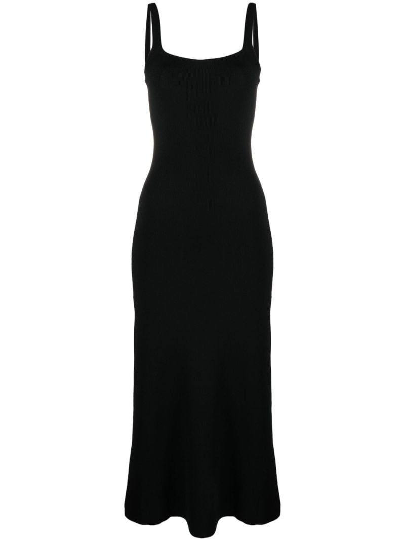 Black Paityn Ribbed Midi Dress
