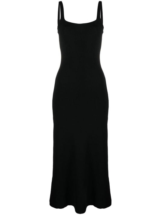Black Paityn Ribbed Midi Dress