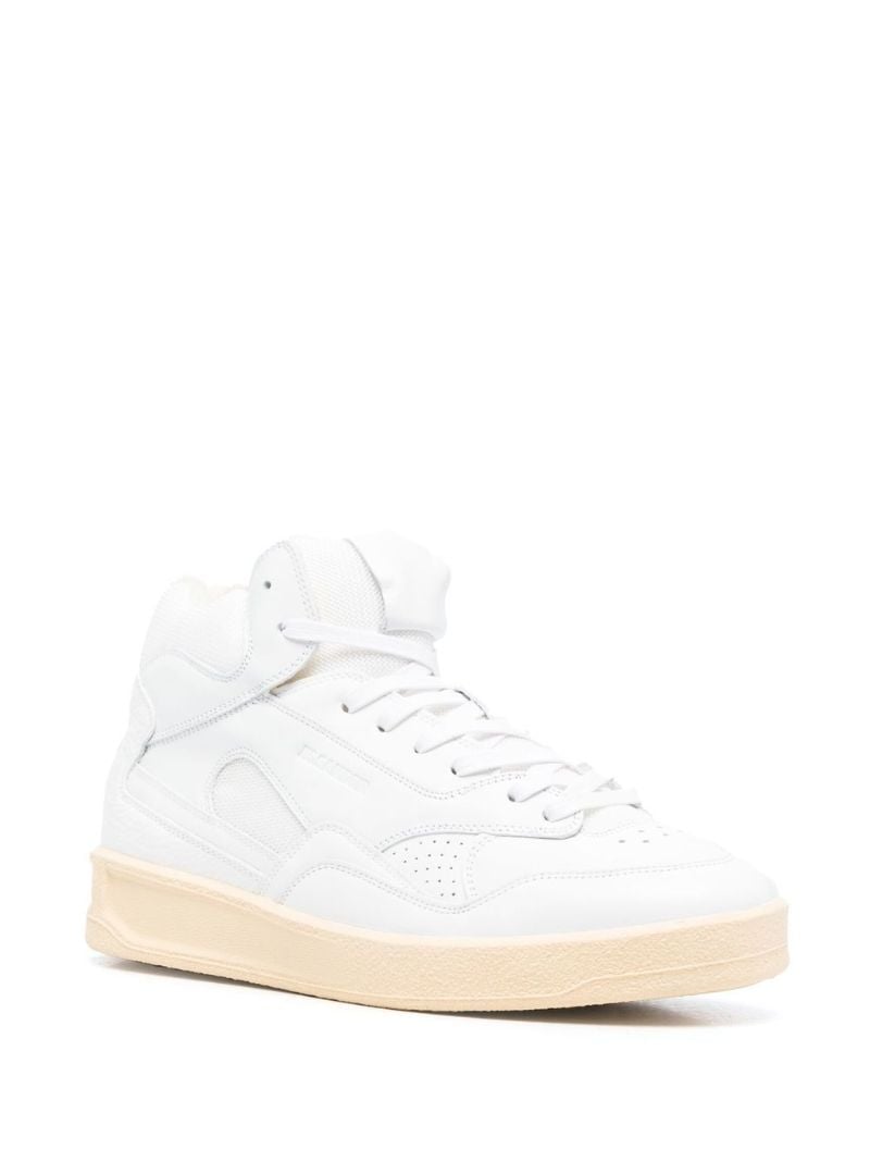 White High Top Leather Sneakers