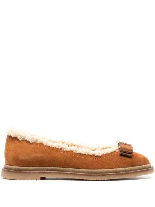 Brown Varina Suede Ballerina Shoes