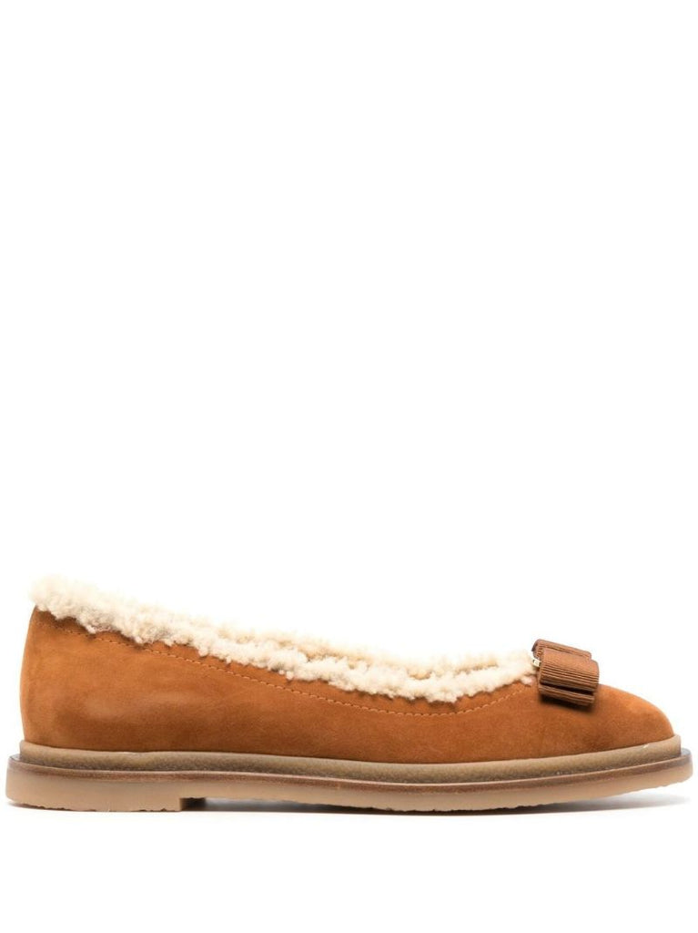 Brown Varina Suede Ballerina Shoes