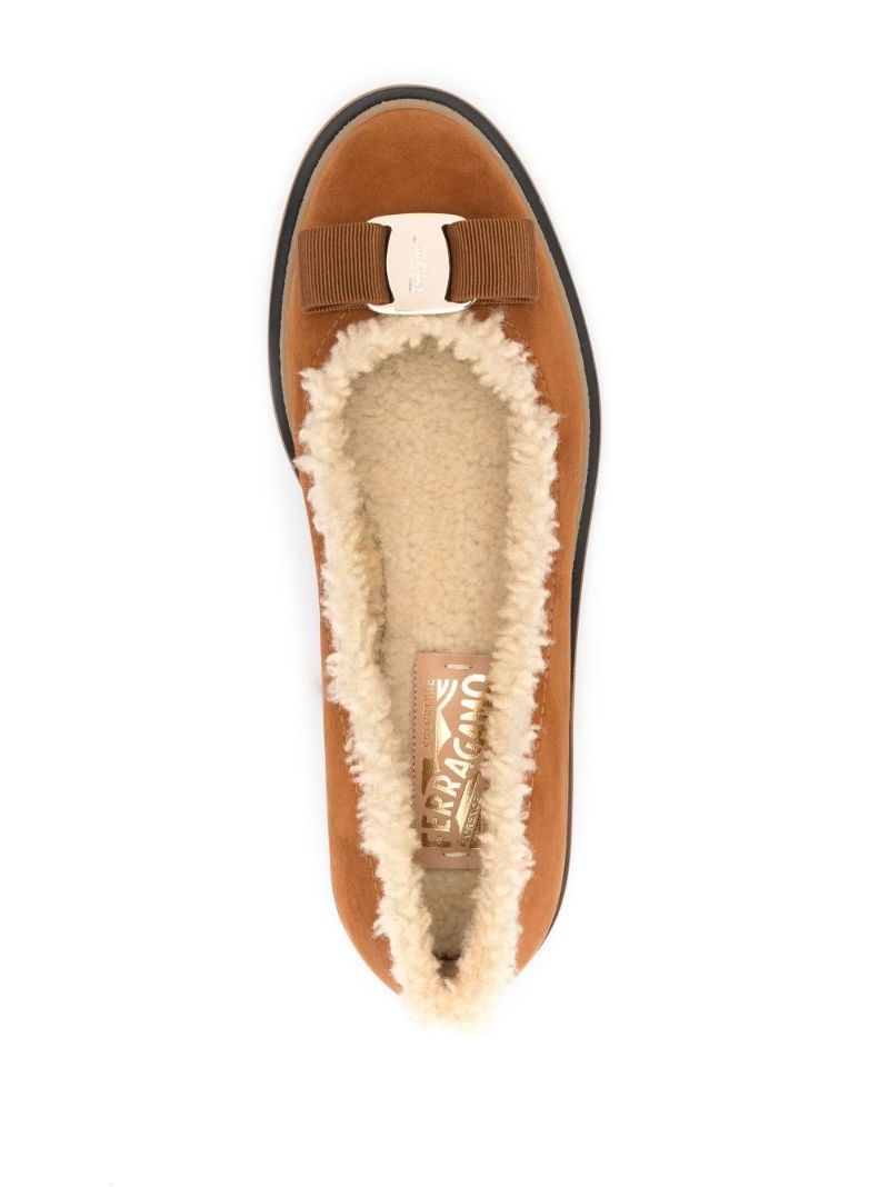 Brown Varina Suede Ballerina Shoes