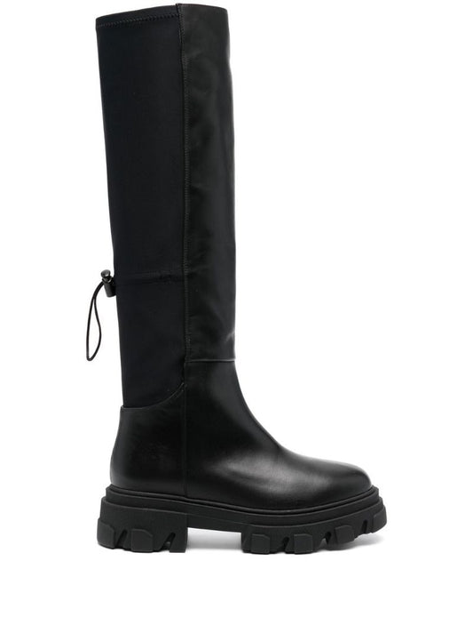Black Gia12 Leather Knee-high Boots