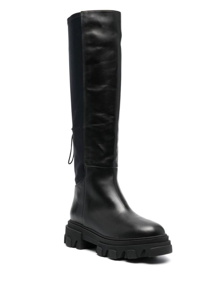 Black Gia12 Leather Knee-high Boots