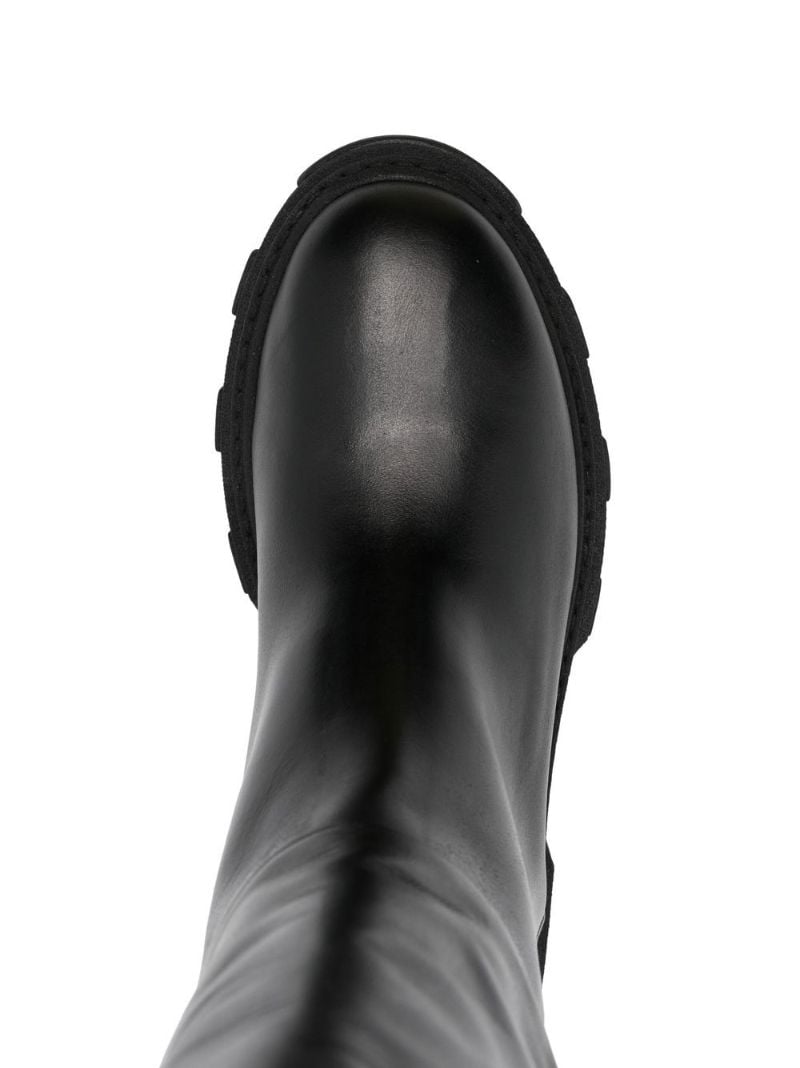 Black Gia12 Leather Knee-high Boots