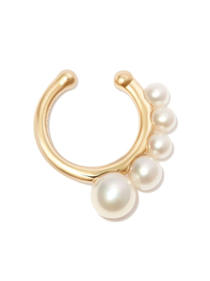14k Yellow Gold Sea of Beauty Pearl Single Ear Cuff