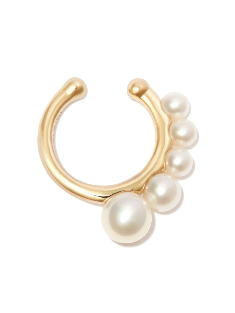 14k Yellow Gold Sea of Beauty Pearl Single Ear Cuff