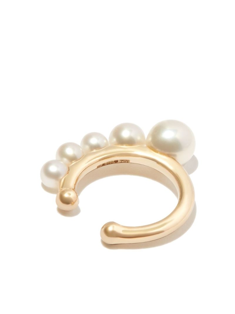 14k Yellow Gold Sea of Beauty Pearl Single Ear Cuff