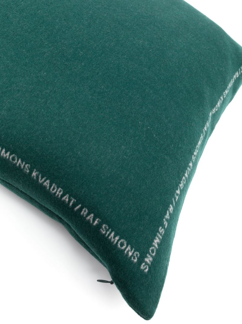 X Raf Simons Green Double Face Wool Cushion
