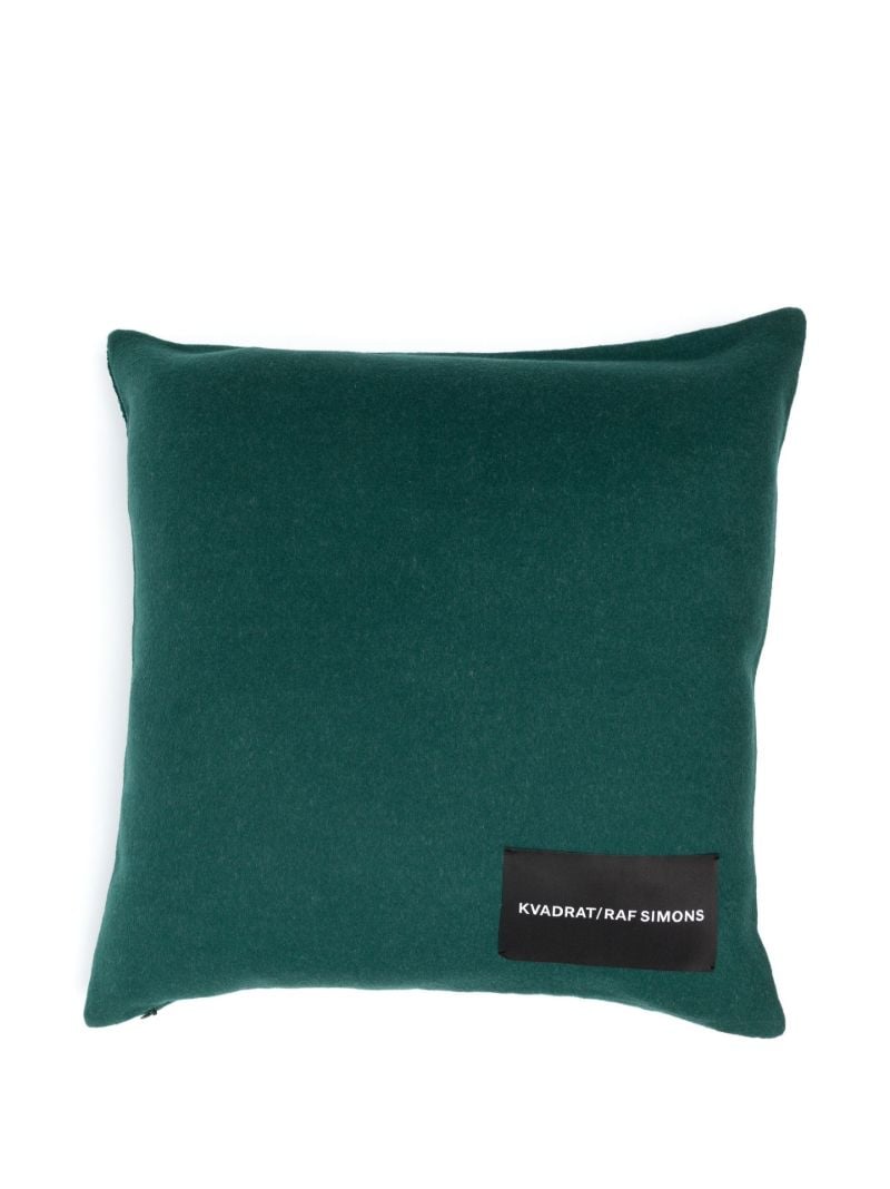 X Raf Simons Green Double Face Wool Cushion
