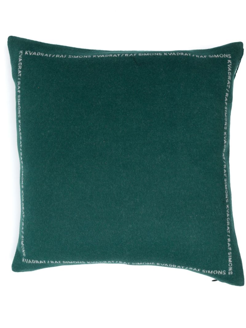 X Raf Simons Green Double Face Wool Cushion