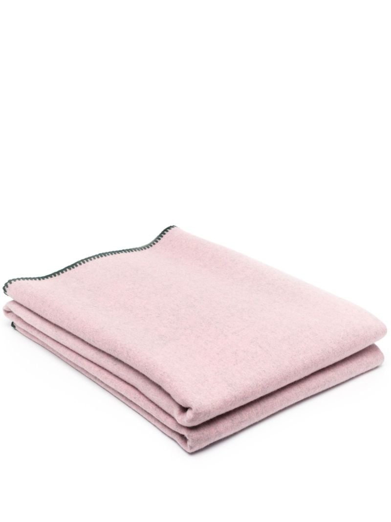 X Raf Simons Pink Double Face Logo Wool Throw