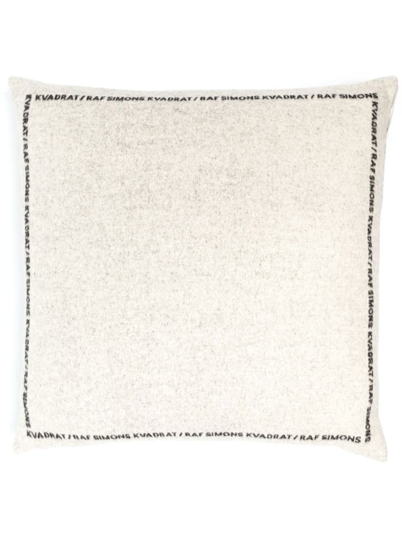 X Raf Simons Neutral Double Face Wool Cushion