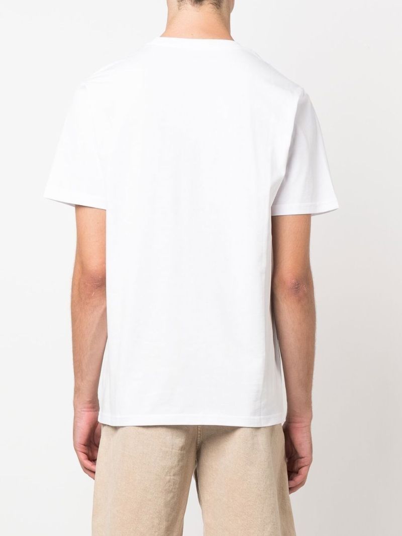 White Logo Patch Cotton T-shirt