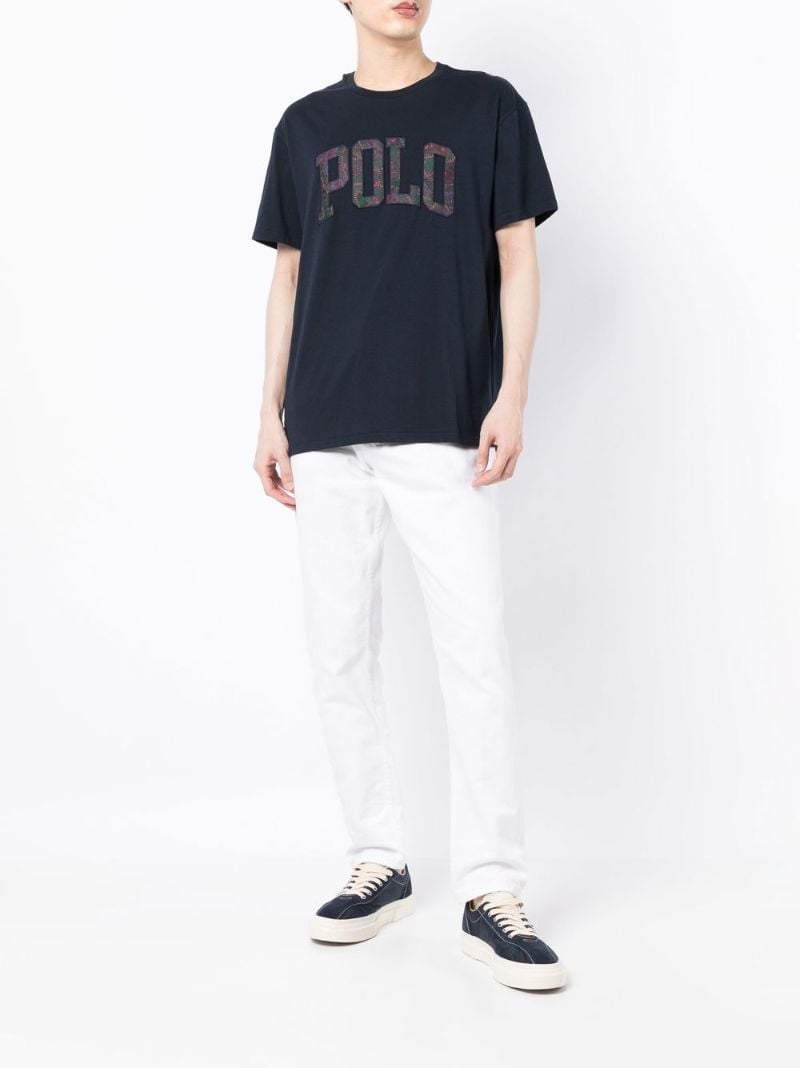 Blue Logo Cotton T-shirt
