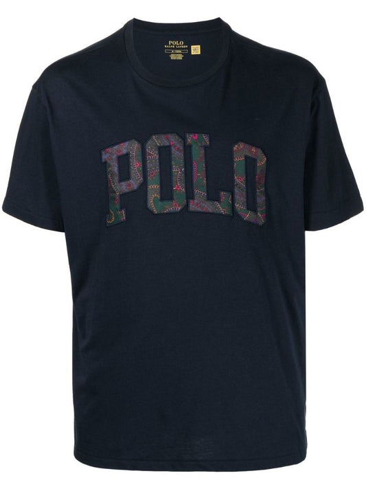 Blue Logo Cotton T-shirt