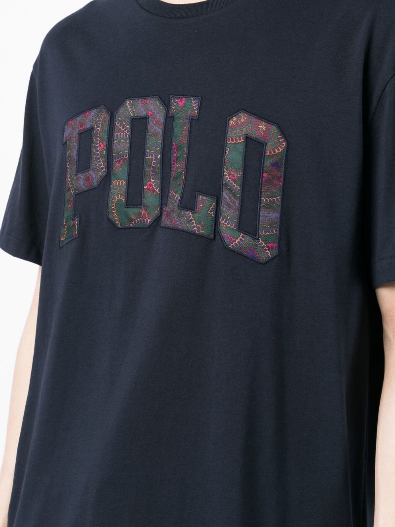 Blue Logo Cotton T-shirt