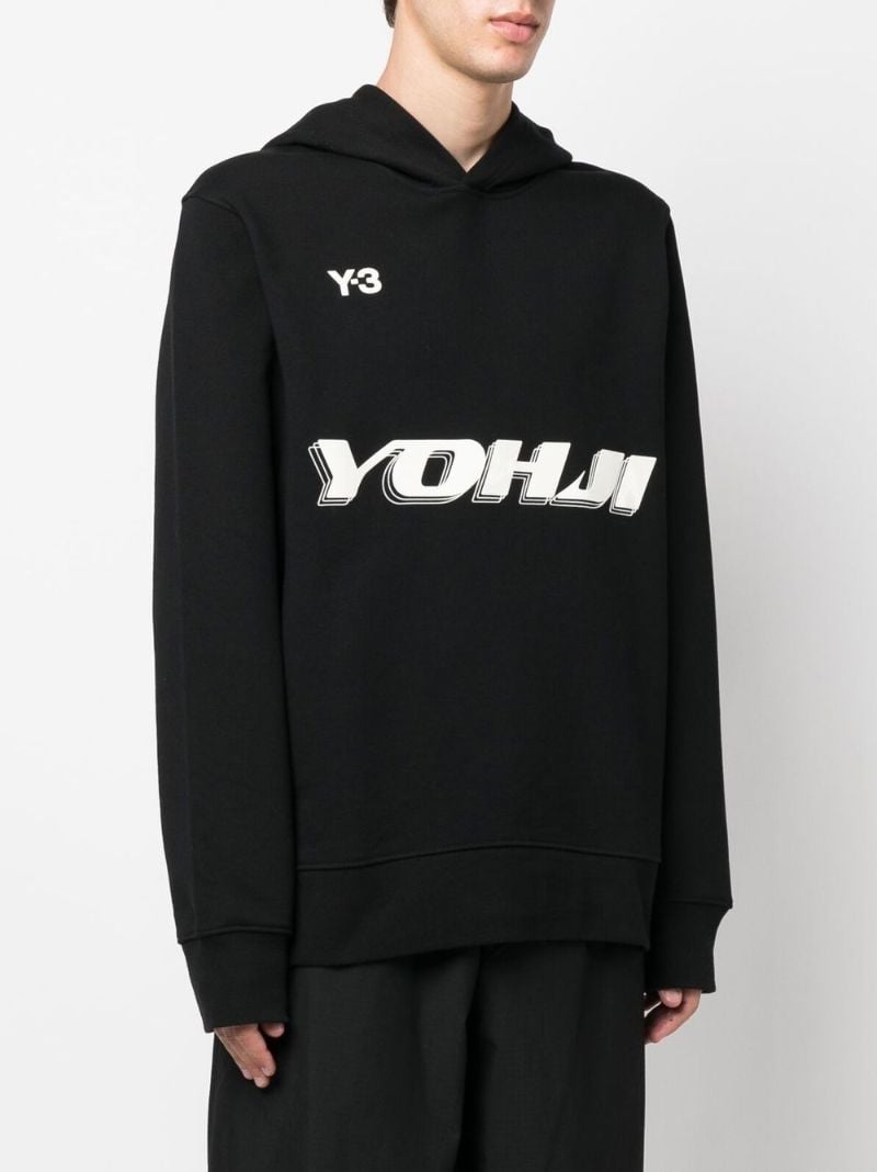 Black Logo Print Hoodie