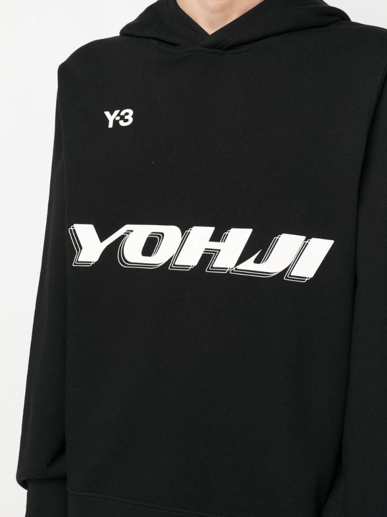 Black Logo Print Hoodie