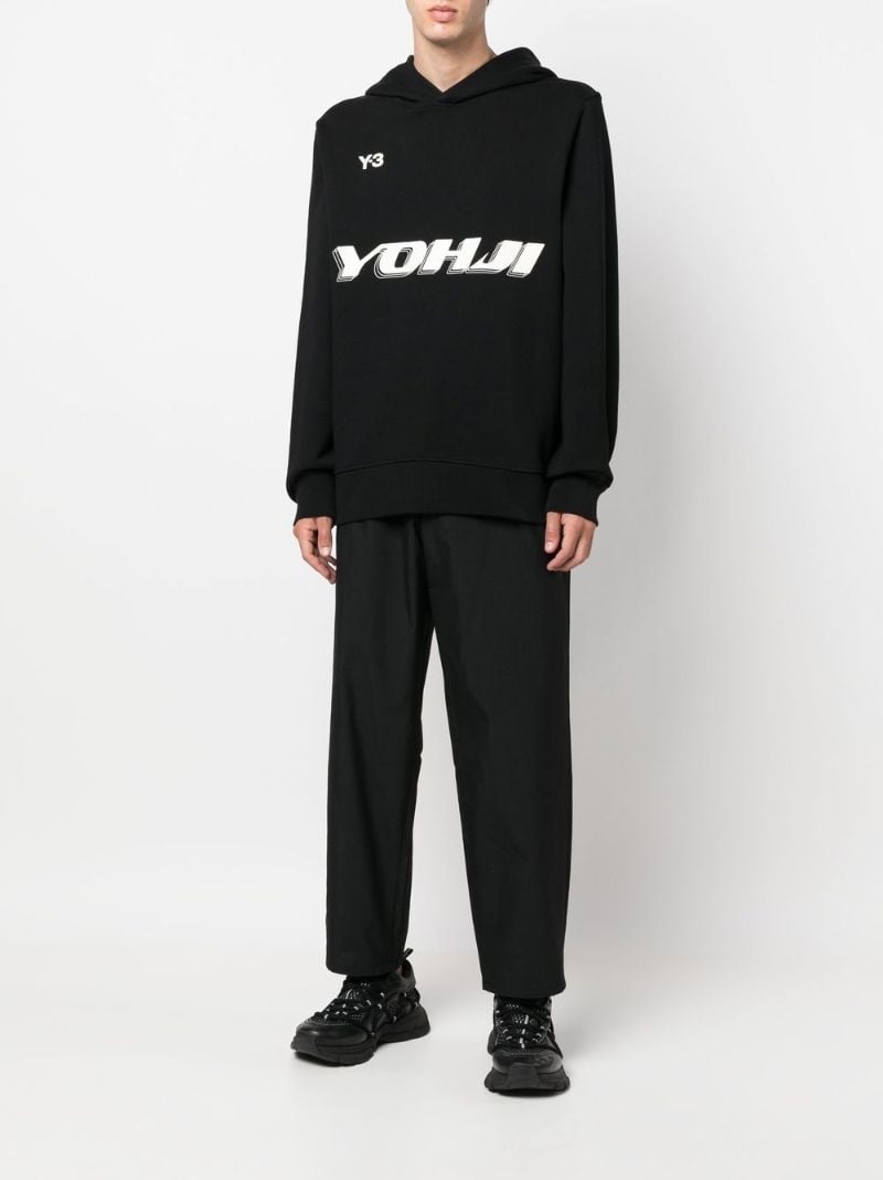 Black Logo Print Hoodie