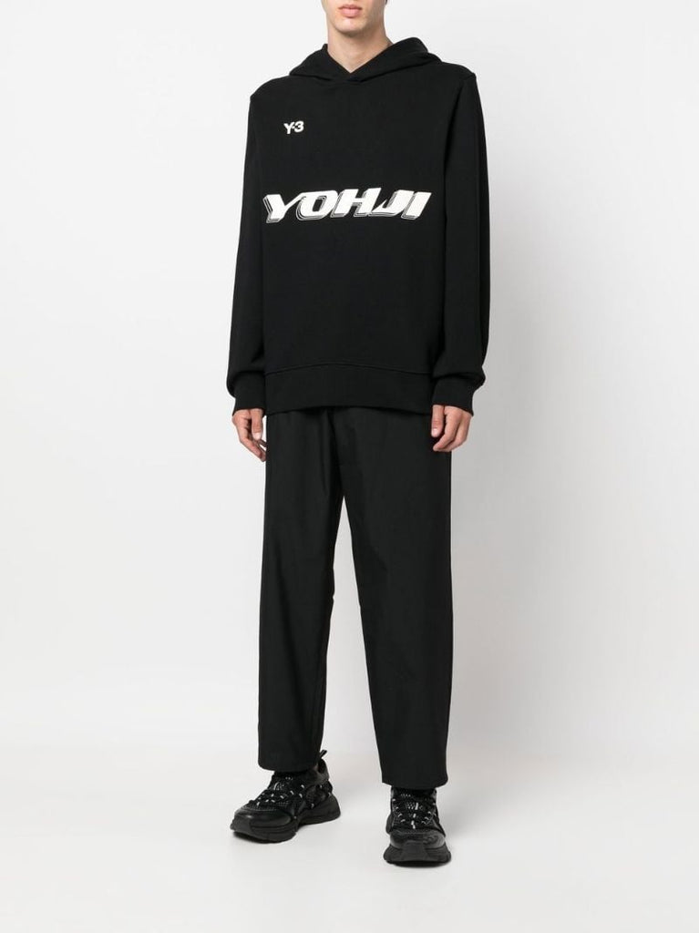Black Logo Print Hoodie