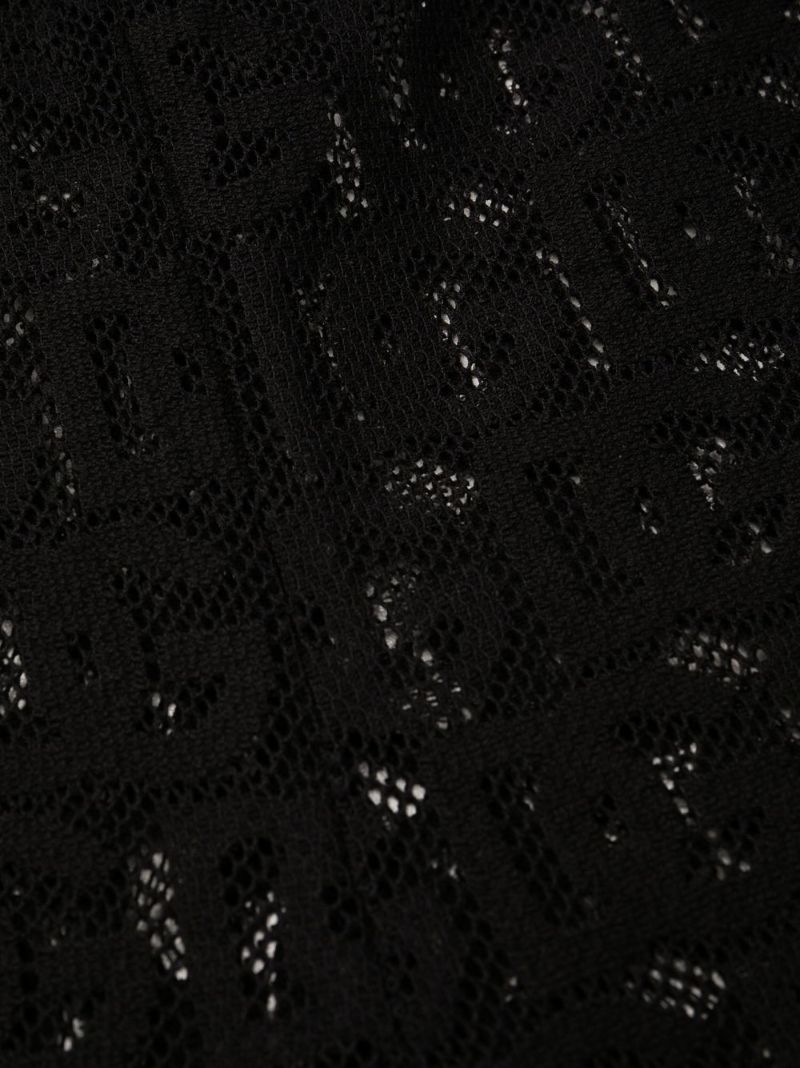 Black Logo Print Sheer Leggings