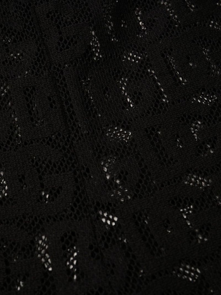Black Logo Print Sheer Leggings