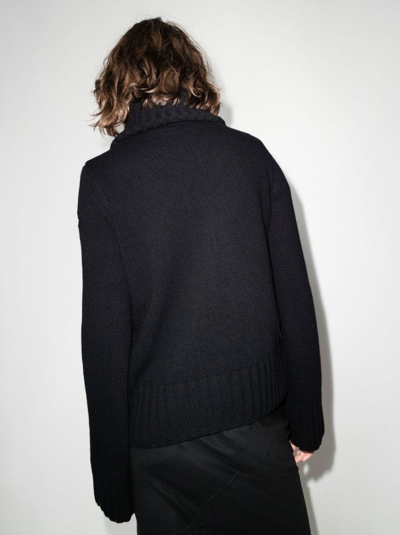 Black Padded Zip-up Cardigan